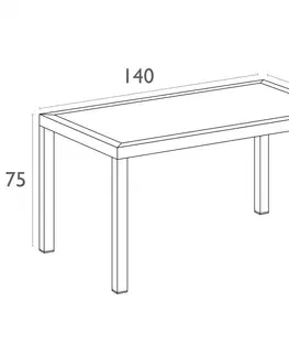 Záhradné stoly Záhradný stôl 140 cm Sivohnedá taupe