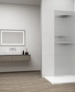 Sprchové dvere POLYSAN - ESCA WHITE MATT jednodielna sprchová zástena na inštaláciu k stene, sklo Flute, 800  ES1380-03