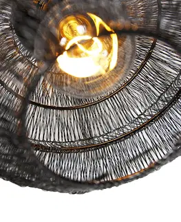 Stropne svietidla Orientálne stropné svietidlo čierne 25 cm - Vadi