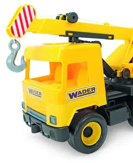Hračky - dopravné stroje a traktory WADER -  Middle Truck žeriav - žltý