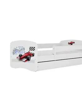 Jednolôžkové postele Detská Posteľ. Babydreams+Sz+M Biely 70x140 Racer