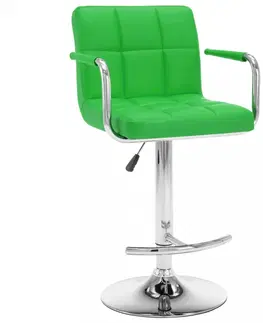 Barové stoličky Barové stoličky 2 ks umelá koža / kov Dekorhome Zelená