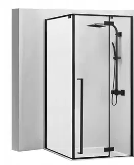 Sprchovacie kúty REA - Sprchový kút Fargo 90x90 čierny matný REA-K6318