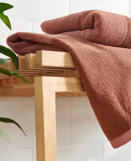 Bath Towels & Washcloths Kvalitné žakárové uteráky, 2 ks, kombinácia ružovej a hrdzavej