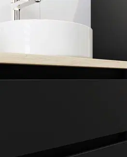Kúpeľňový nábytok MEREO - Opto, kúpeľňová skrinka s umývadlom z liateho mramoru 81 cm, biela/dub Riviera Riviera CN931M