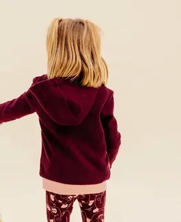mikiny Detská mikina na cvičenie bordovo-ružová