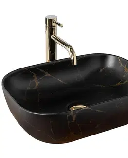 Umývadlá Umývadlo na dosku Belinda Black Marble Mat
