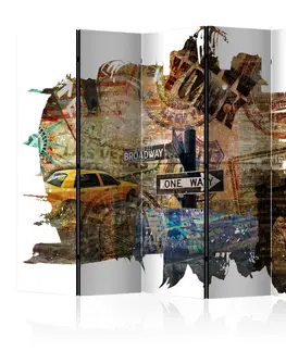 Paravány Paraván New York Collage Dekorhome 135x172 cm (3-dielny)