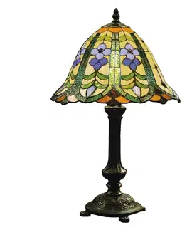 Stolové lampy Clayre&Eef Kvetinová stolná lampa Eleanor v štýle Tiffany
