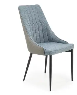 Jedálenské stoličky HALMAR K448 jedálenská stolička modrá / svetlosivá / čierna