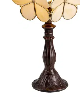 Stolové lampy Clayre&Eef Stolová lampa 5LL-6095 v Tiffany dizajne, béžová
