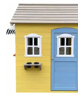 Záhradné altány Drevený záhradný domček pre deti, biela/sivá/žltá/modrá, NESKO