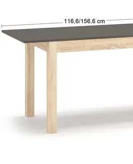 Jedálenské stoly NABBI Novi EKT rozkladací jedálenský stôl dub sonoma / dub riviera truflový
