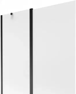 Sprchové dvere MEXEN - Flip vaňová zástena 1-krídlo 140 x 150 cm, dekor, čierna 894-140-101-70-30