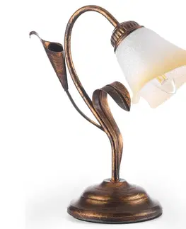 Lampy ONLI ONLI - Stolná lampa LUCREZIA 1xE14/6W/230V bronzová 