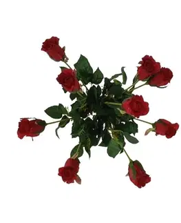 Kvety Umelá kvetina púčik Ruža červená, 64 cm, 9 ks