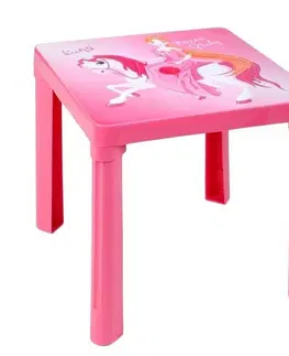 Hračky na záhradu STAR PLUS - Detský záhradný nábytok - Plastový stôl ružový