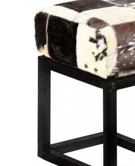 Lavice a stoličky Lavica patchwork kozej kože Dekorhome Čierna