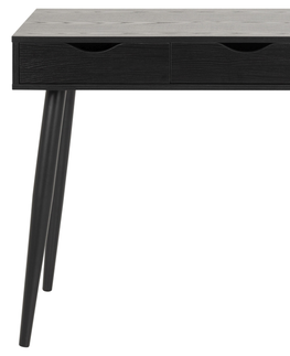 Písacie stoly Dkton Dizajnový písací stôl Nature 110 cm, jaseň -čierny
