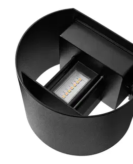 Vonkajšie nástenné svietidlá Nordlux Vonkajšie nástenné svietidlo LED Milda, čierne, hore/dole, hliník
