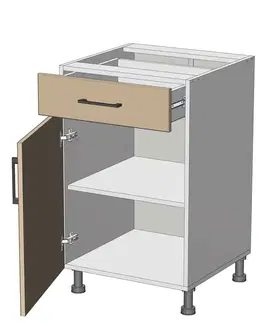 Kuchynské skrinky dolná skrinka so šuplíkom š.50, v.82, Modena LDD11S5082, grafit / dub Sonoma