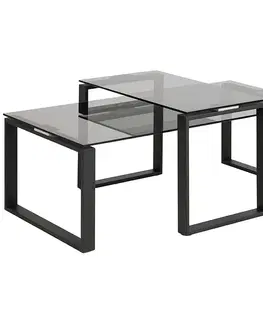 Konferenčné stolíky s úložným priestorom Konferenčný stolík smoked glass h000018915