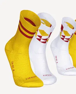 ponožky Hrubé bežecké ponožky Run500 do polovice lýtka Španielsko súprava 2 párov