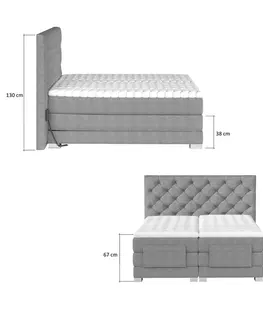Manželské postele CEDRIK 13 polohovacia posteľ 180x200, Monolith 84