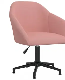 Jedálenské zostavy Otočná jedálenská stolička zamat / kov Dekorhome Ružová
