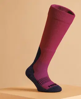 ponožky Detské hrejivé jazdecké podkolienky 500 Warm ružové