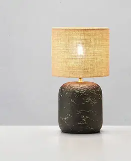 Stolové lampy Markslöjd Stolová lampa Montagna, betón, juta, výška 45 cm