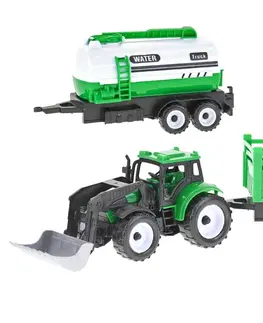Hračky - dopravné stroje a traktory MIKRO TRADING - Traktor nakladač 17cm s vlečkou