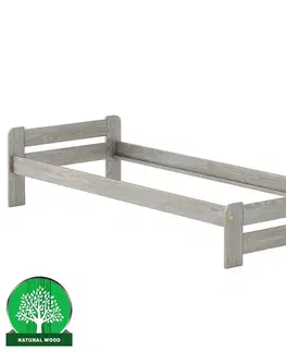 Drevené postele Posteľ borovica LK099–80x200 sivá