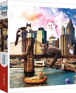 Hračky puzzle TREFL - Puzzle 1000 Crazy City -  Cats in New York