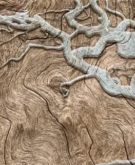 Samolepiace tapety Samolepiaca tapeta abstraktný strom na dreve v béžovom