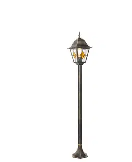 Zahradne stlpove lampy Vintage exteriérový lampáš starožitný zlatý 120 cm - Antigua