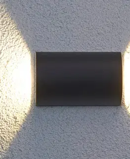 Vonkajšie nástenné svietidlá Lucande Polkruhové vonkajšie nástenné svietidlo LED Jale