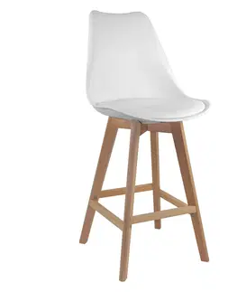 Jedálenské stoličky Barová stolička QUATRO biela