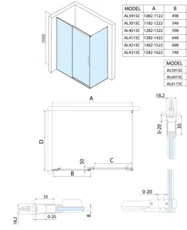 Sprchové dvere POLYSAN - ALTIS LINE obdĺžniková sprchová zástena 1100x900 L/P varianta AL3915CAL6015C