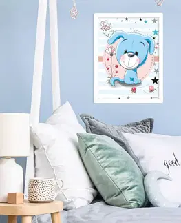 Obrazy do detskej izby Obraz s modrým psíkom