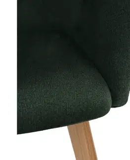 Stoličky Jedálenské kreslo, smaragdová/buk, TANDEL