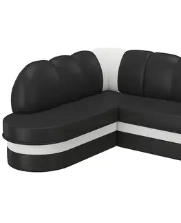 Sedacie súpravy NABBI Belluno L rohová sedačka s rozkladom a úložným priestorom čierna (Soft 11) / biela (Soft 17)