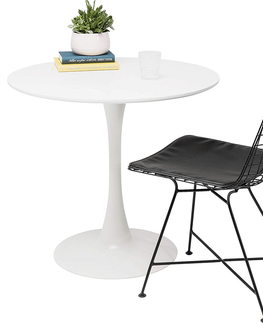 Jedálenské stoly KONDELA Reventon okrúhly jedálenský stôl biela matná