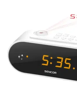 Predlžovacie káble Sencor Sencor - Rádiobudík s LED displejom a projektorom 5W/230V biela 