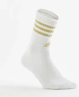 bedminton Športové vysoké ponožky 3 páry čierno-zlaté pruhy