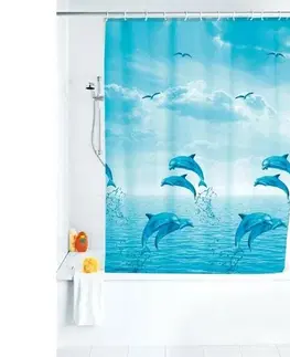 Závesy Wenko Sprchový záves Dolphin, 180 x 200 cm