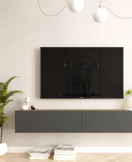 TV stolíky závesný TV stolík FREY 8, farba borovica + antracit