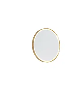 Nastenne lampy Okrúhle kúpeľňové zrkadlo zlaté 50 cm vrátane LED s dotykovým stmievačom - Miral