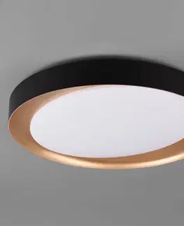 Stropné svietidlá Reality Leuchten Stropné LED, Zeta tunable white, čierne/zlaté