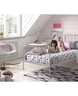 Klasické detské postele Kovová Posteľ Alice Ružová 90x200 Cm